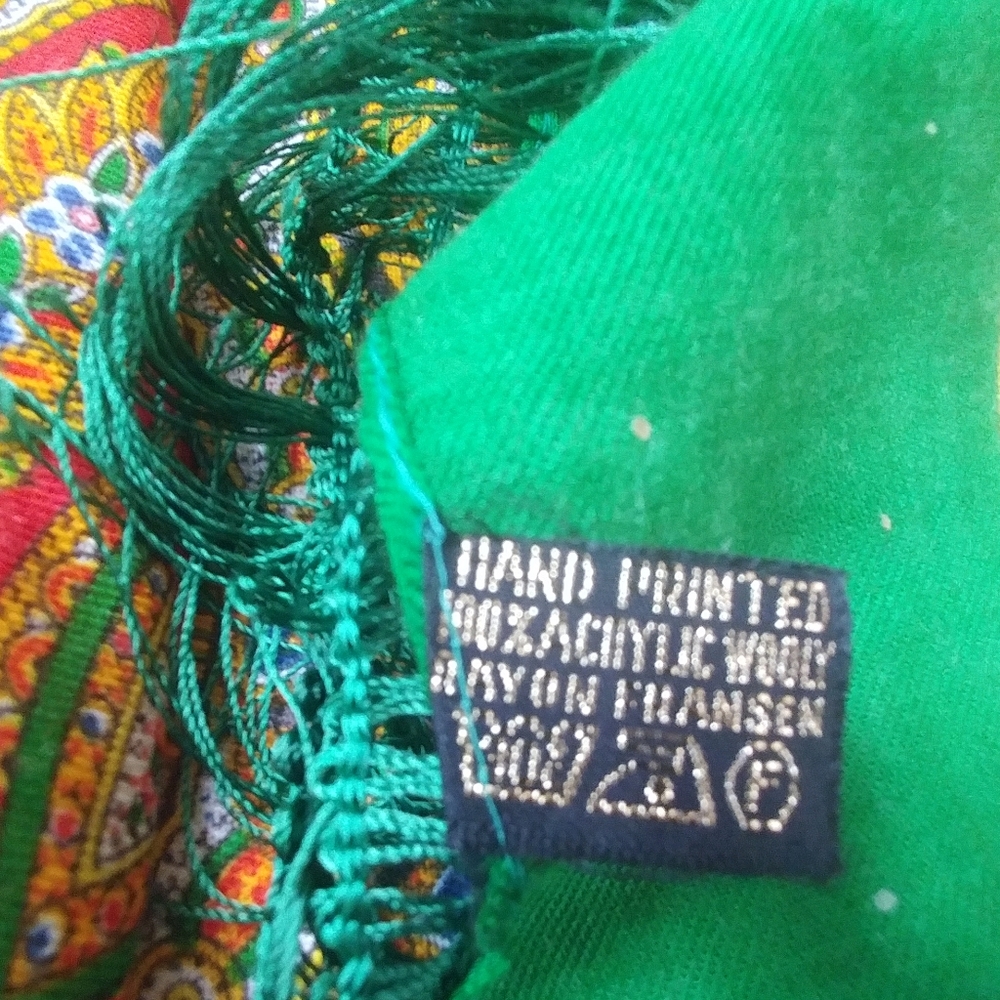 Retro Scarf Green Fringe Perfect Tied Tube Top - Picture 11 of 12